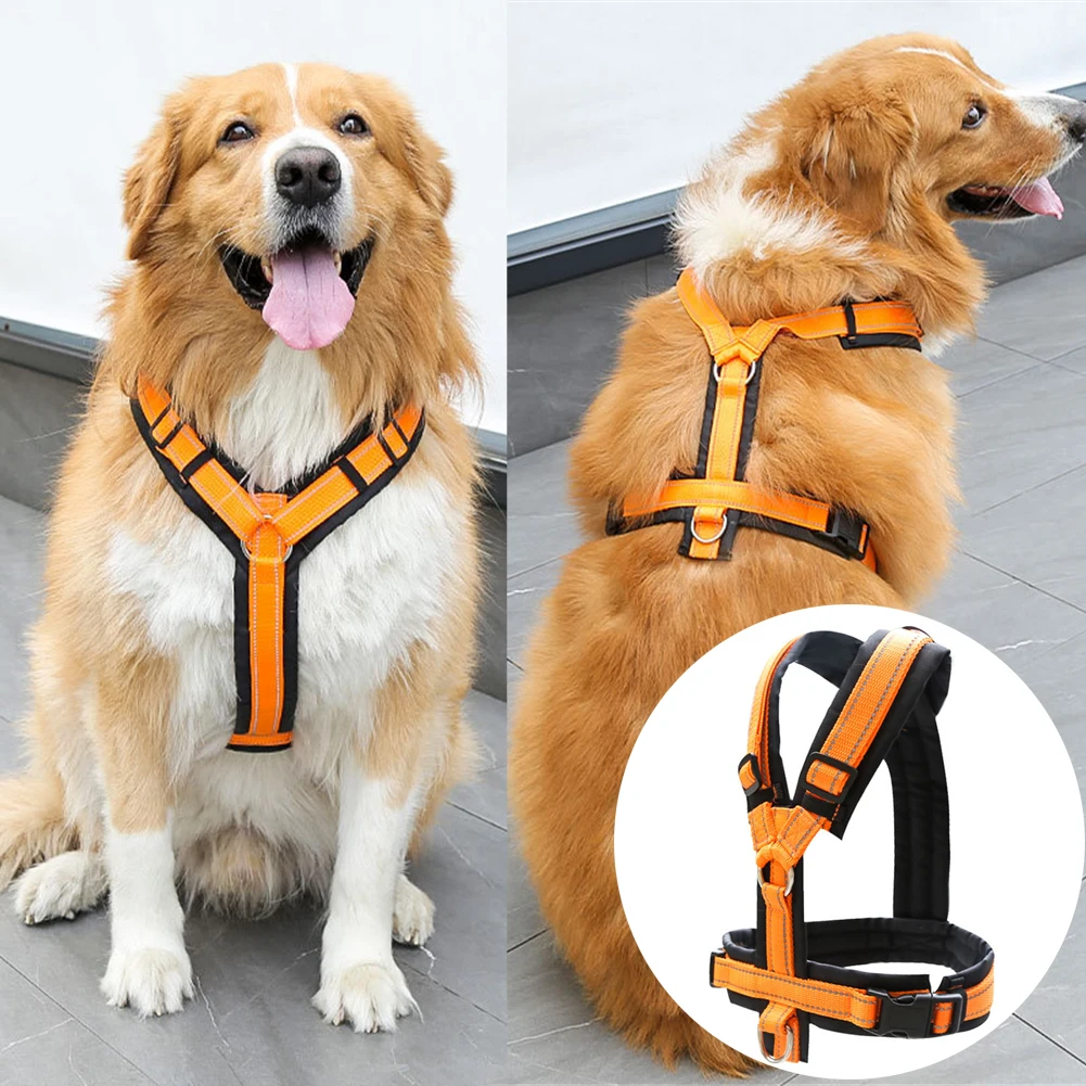 Dog Harness No Pull Breathable Reflective Safety Harnesses Vest For Medium Large Dog Vehicular Lead Walking Running Pet Supplies