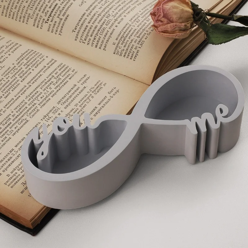 DIY You Me Couple Candle Cup Mirror Silicone Molds Gypsum Aromatherapy Container Jewelry Storage Can Resin Mold Home Handicrafts — zdjęcie 6