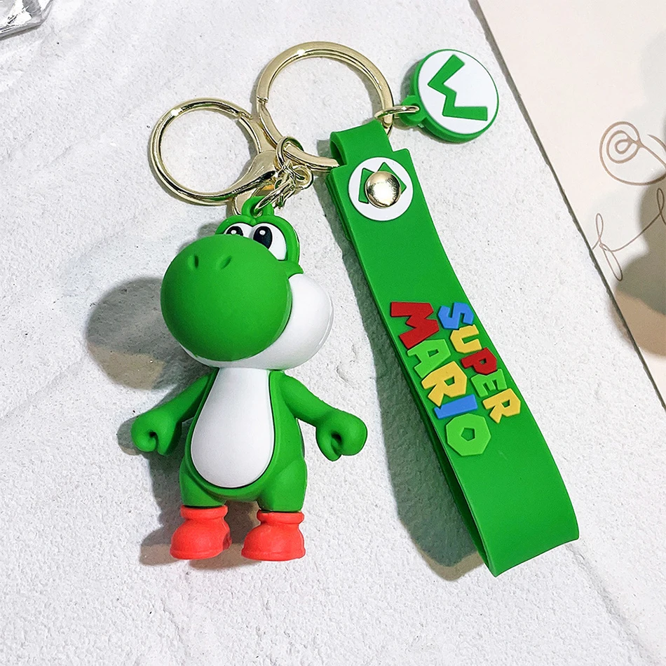 Anime 6 sztuk Super Mario Bros brelok figurka wisiorek uroczy postać z kreskówki zabawka lalka Model dekoracja prezent urodzinowy dla dziecka