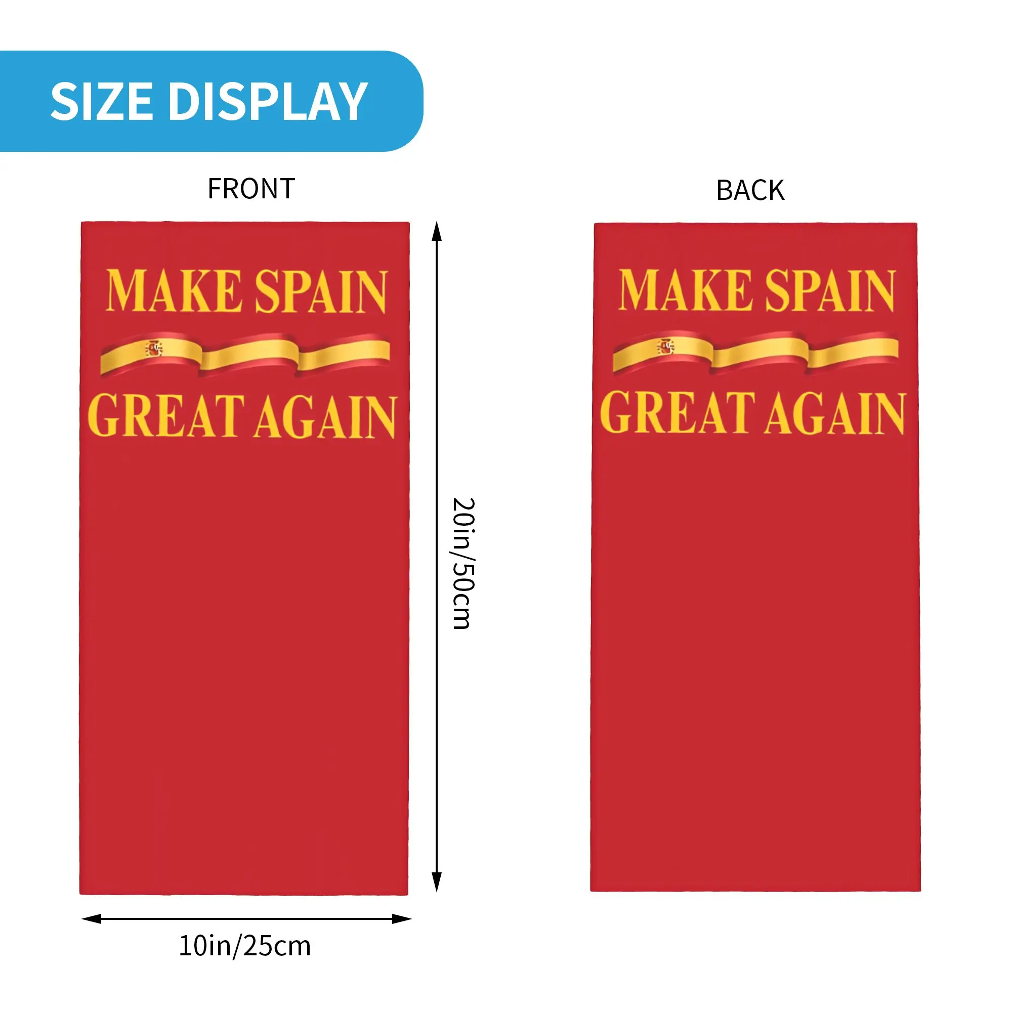 Make Spain Great Again Spanish Pride Bandana Neck Gaiter Balaclavas Wrap Scarf Printed Espana Headband Warm Running Unisex Adult