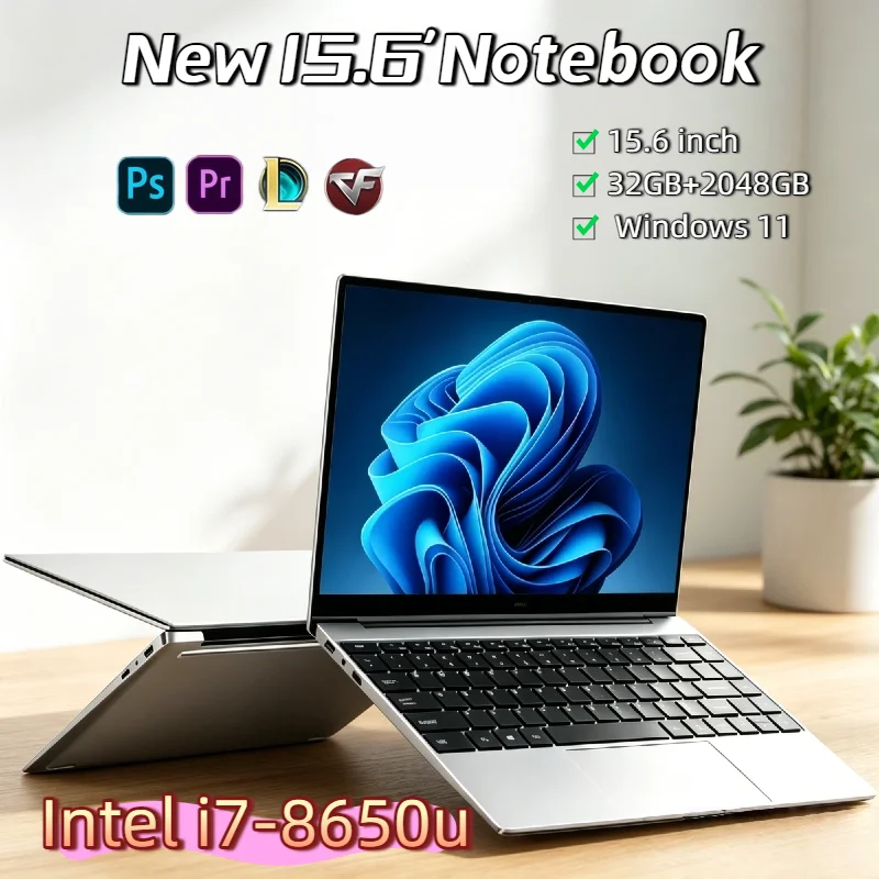 

Windows 11 HOT 15.6 Inch Laptop Intel Core i7 8650U 32GB 1024GB 1920x1080 HD Gaming Ultra Slim PC Gamer Office Long Battery