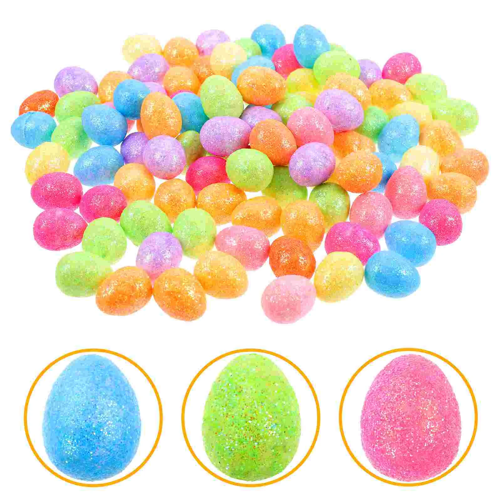100 Pcs Mini Egg Colorful Foam Eggs Hammer Toy Multifunctional Storage Container