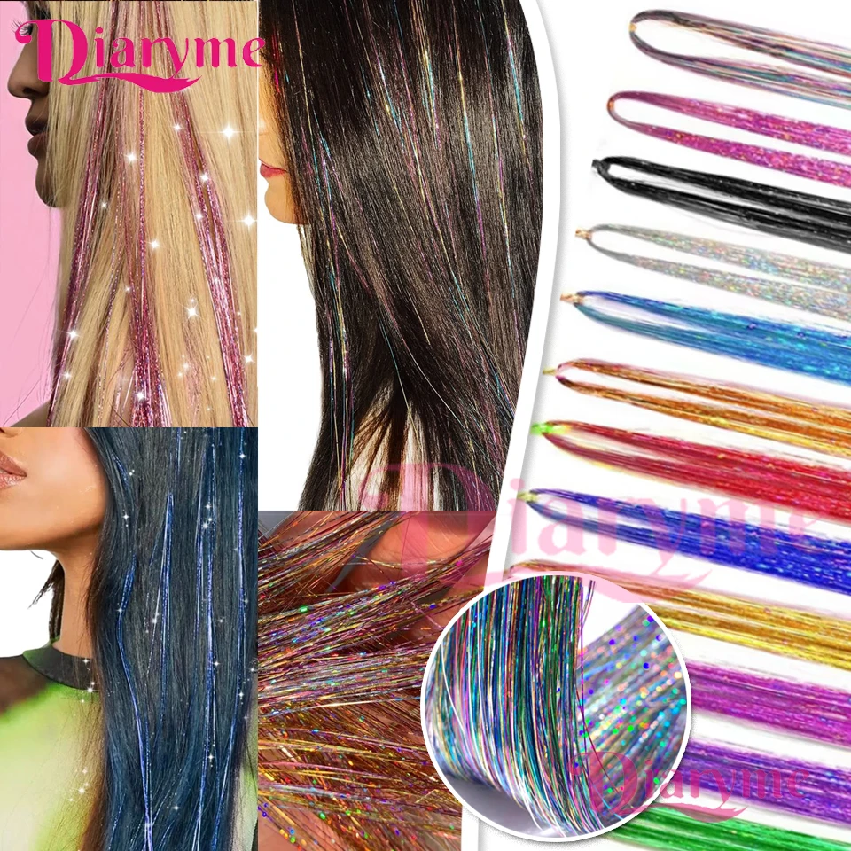 120 سنتيمتر قوس قزح الملونة لامعة الحرير إكسسوارات الشعر المرأة مضفر اكسسوارات وصلات شعر شرائط الترتر الزخرفية #2