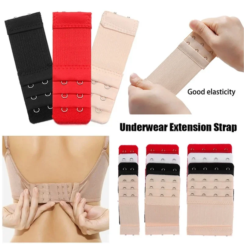 

3Pcs Women extender Lengthened Bra Hook Ajustable Intimates Bra Extenders Strap 2/3 Rows 2/3/4 Hooks Buckle Bra Extension Belt