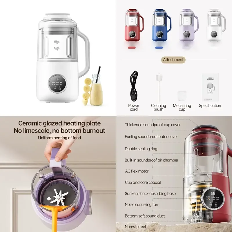 for Automatic Glass Milk Machine Almond Milk Maker Small Hot Soup Cooking Pot Portable Milk Maker