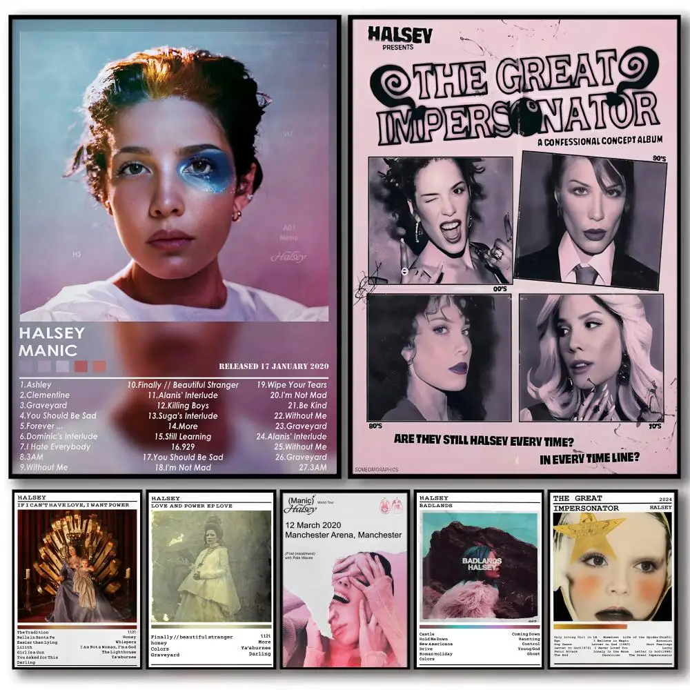 Pop Singer Music Album H-Halsey Poster Decorative Wall Art Stickers Mural Photo Print for Home Living Room Hallway Decor