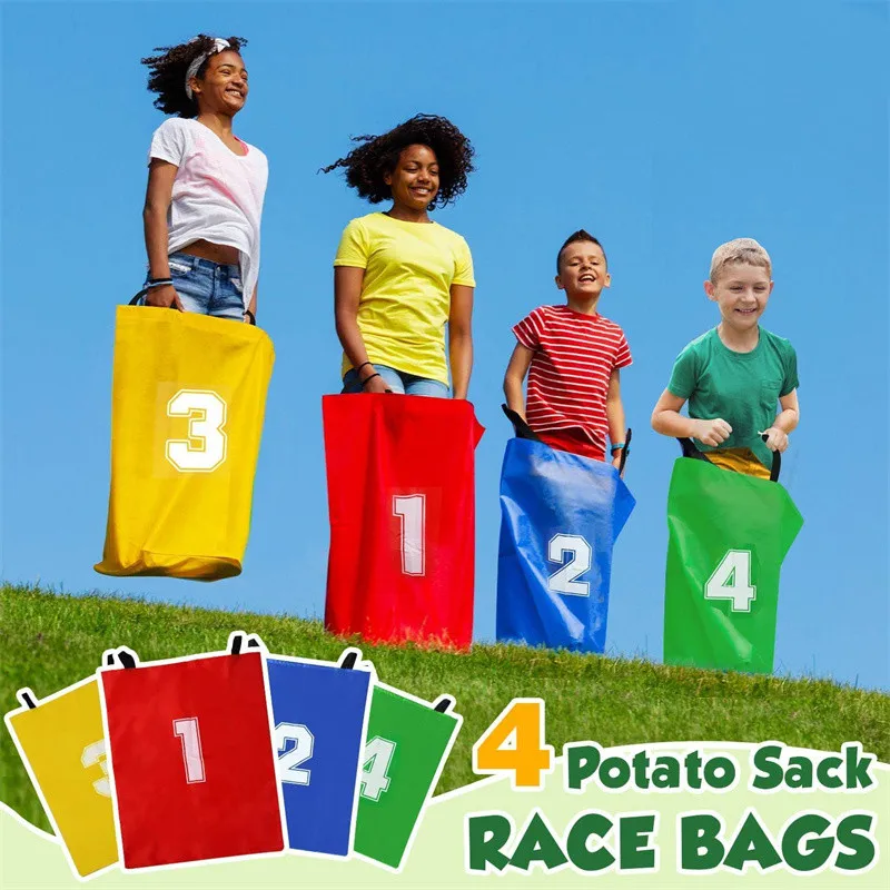 4Pcs Kids Fun Outdoor Sports Props Kangaroo Jumping Bag Sack Race Games Parent-child Interactive Sense Training Preschool Toys