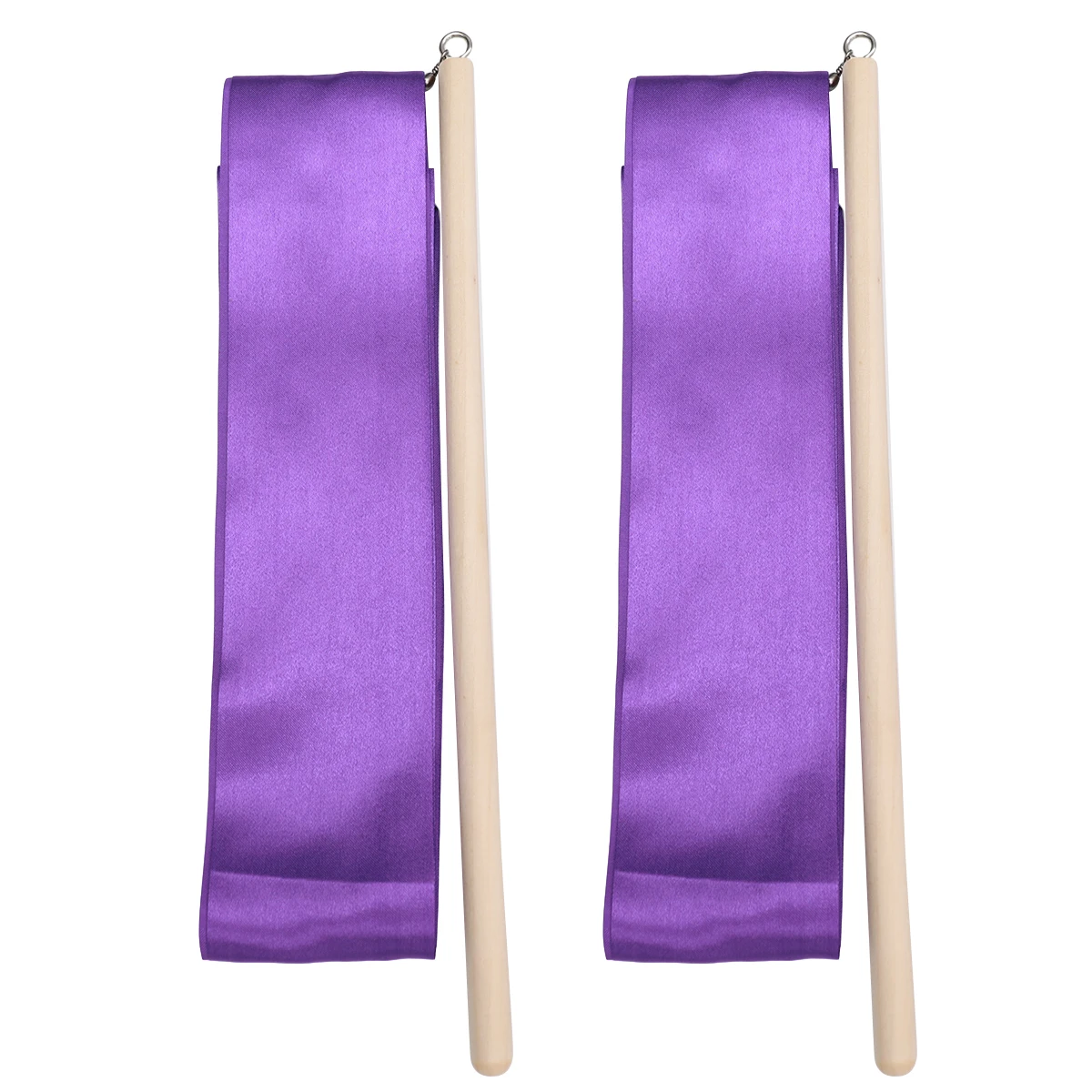 

2 Pcs No Knot Ribbon Props Child Ribbons Wooden Sensory Gymnastics Party Favors