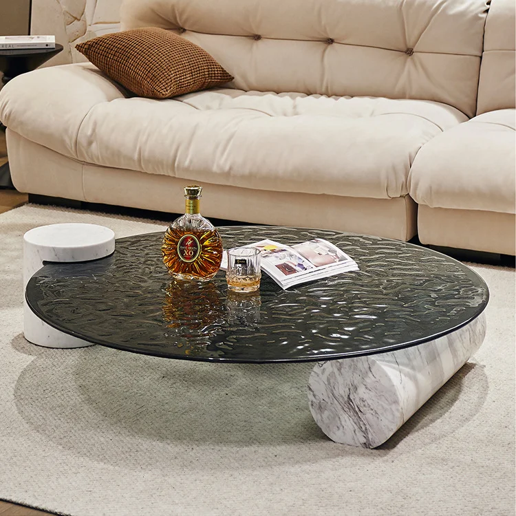 Modern Luxury Metal Marble Top Coffee Table Set Dining Room Living Side Table Glass Frame Home Furniture-Factory Nesting Design