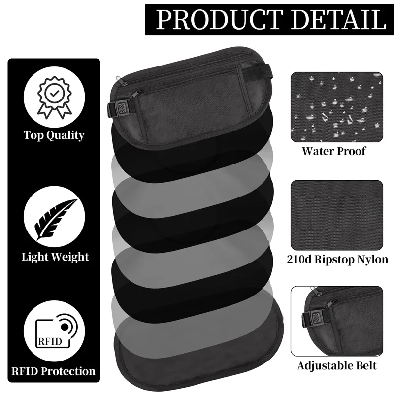 1pcWaterproof Anti-theft Invisible Running Waist Bag Multi-functional Ultra-thin Travel Cell Phone Bag For Men Women Cycling Bag