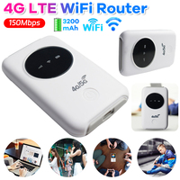 150Mbps 4G LTE Wireless Router 3200mAh with SIM Card Slot Wide Coverage 4G Sim Card Pocket WiFi Router Portable Wireless Modem