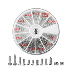 M1 M1 6 Stainless Steel Screws and Nuts Assortment Kit 600Pcs for Watches Glasses Electronics Repairs and Projects
