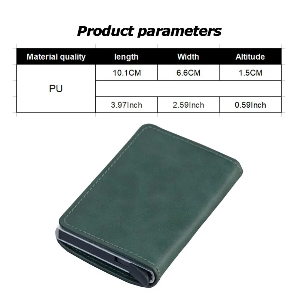 New Men Women Smart Wallet Credit Bank Card Holder Fashion Purse Aluminum Alloy Business Casual Mini Wallet Brand PU Purse