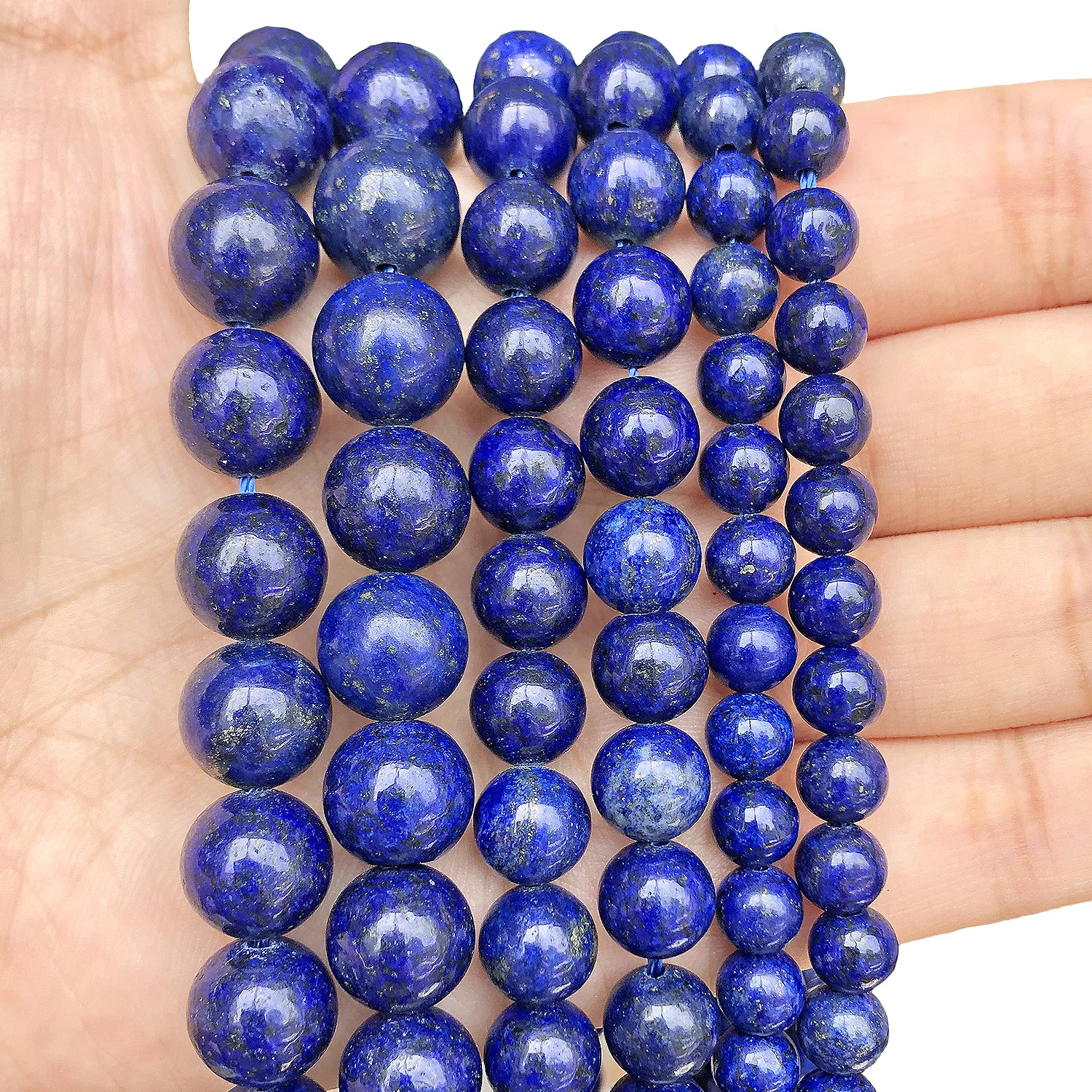 Natursteinperlen Lapislazuli Runde Lose Steinperlen für Schmuckherstellung DIY Armband Ohrringe Zubehör 15'' 4/6/8/10/12mm – Detail 2