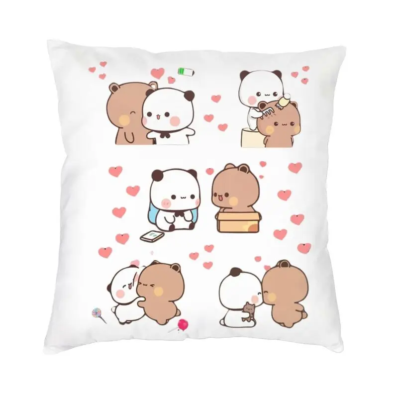 Bubu Dudu Love Story Cushion Cover Double-sided 3D Print Peach And Goma Floor Pillow Case Car Fashion Pillowcase Home Decoration
