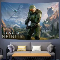 Game Halos In-finii-te  Tapestry Decoration Bedroom Dormitory Background Cloth Holiday Home Party Living Room Club Cloth