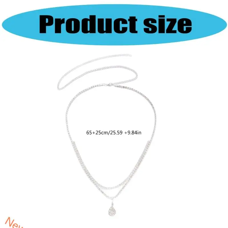 Luxurious Hip Chain With Dangling Teardrop Charm For Women Fashion Accessory