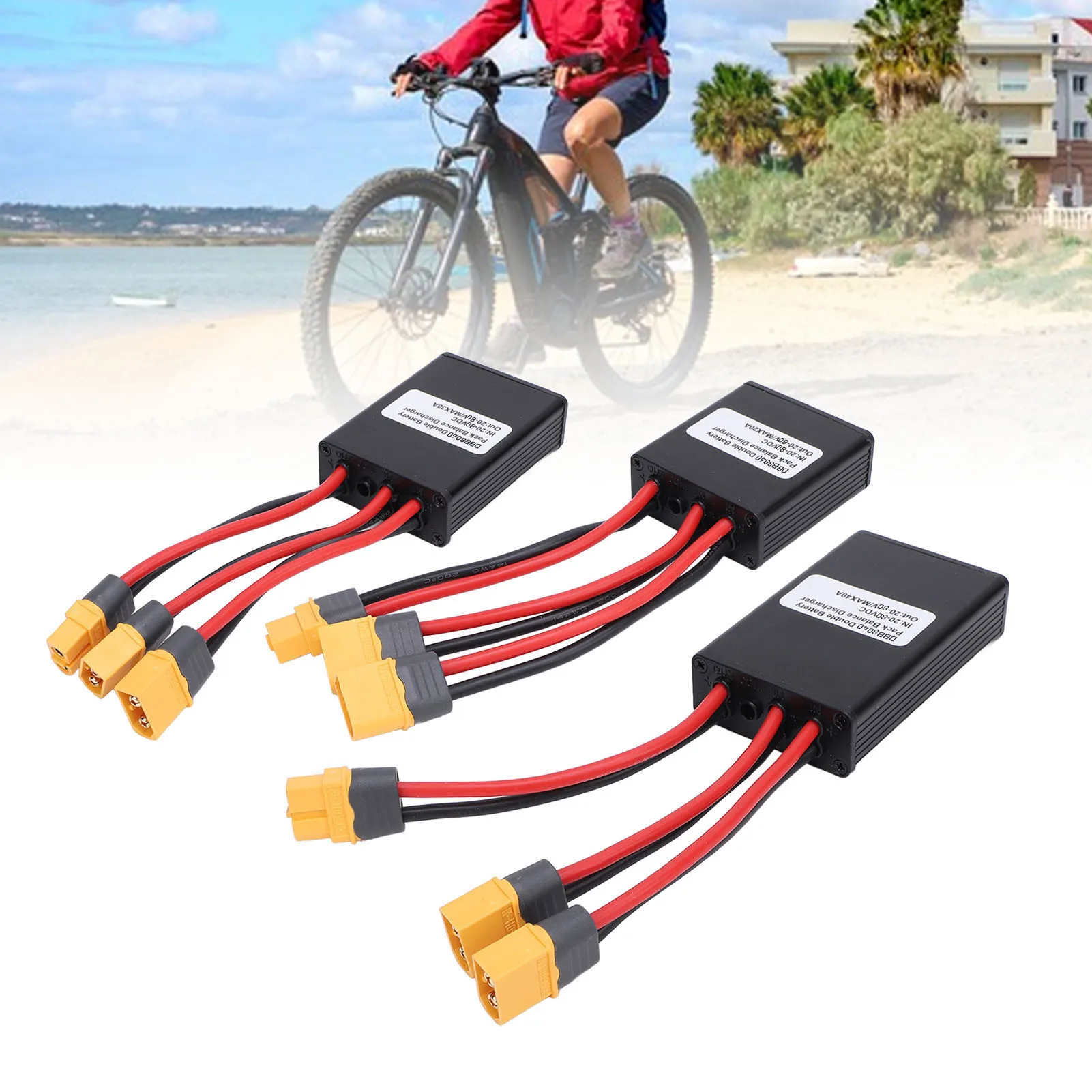 Double Battery Discharge Converter XT60 Interface DC20-72V Output Dual Battery Parallel Module Adapter for 250-3000W Motor