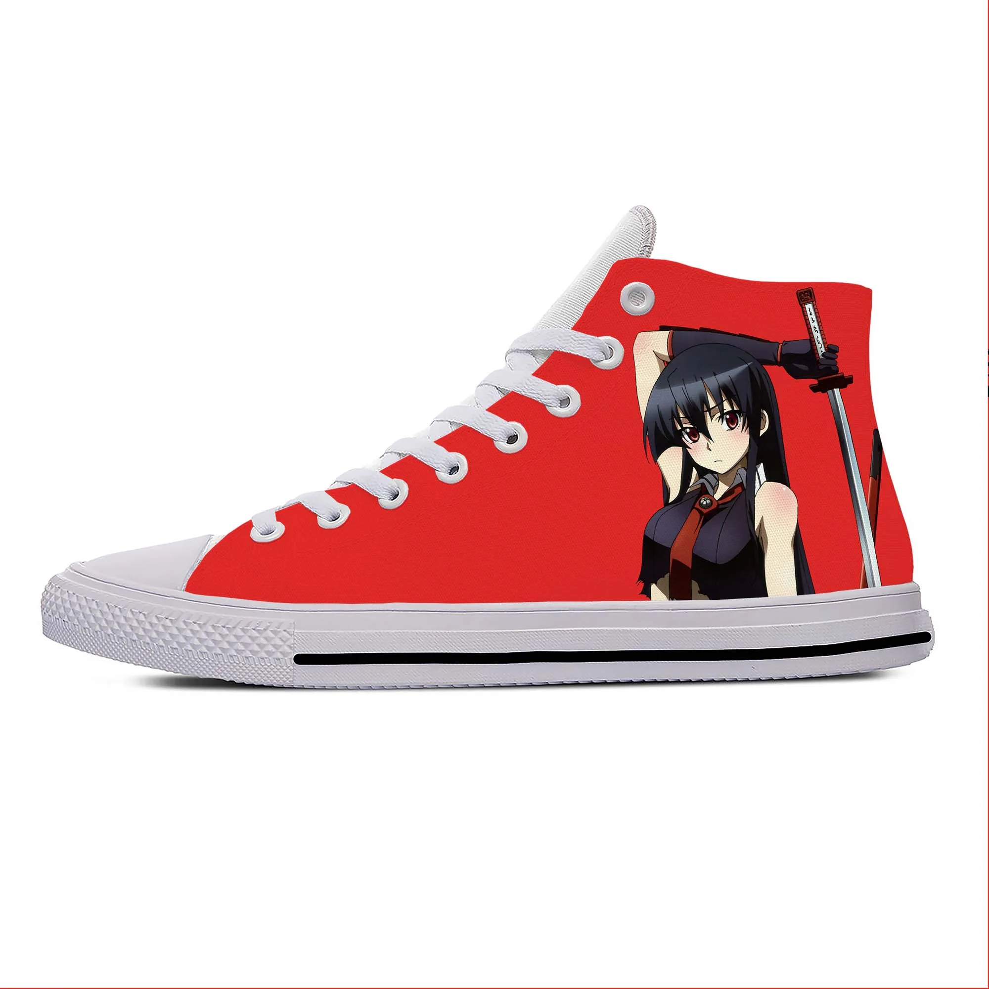 

Japanese Anime Manga Cartoon Akame Ga Kill Funny Casual Cloth Shoes High Top Lightweight Breathable 3D Print Men Women Sneakers