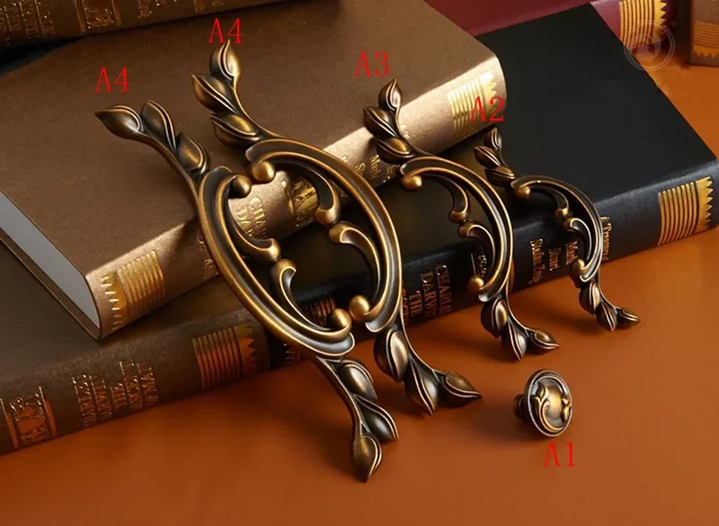2 pcs Antique Bronze Drawer Pulls Handle 4 Styles Dresser Knob Rustic Droor Handles Decorative Cabinet Pulls Handle