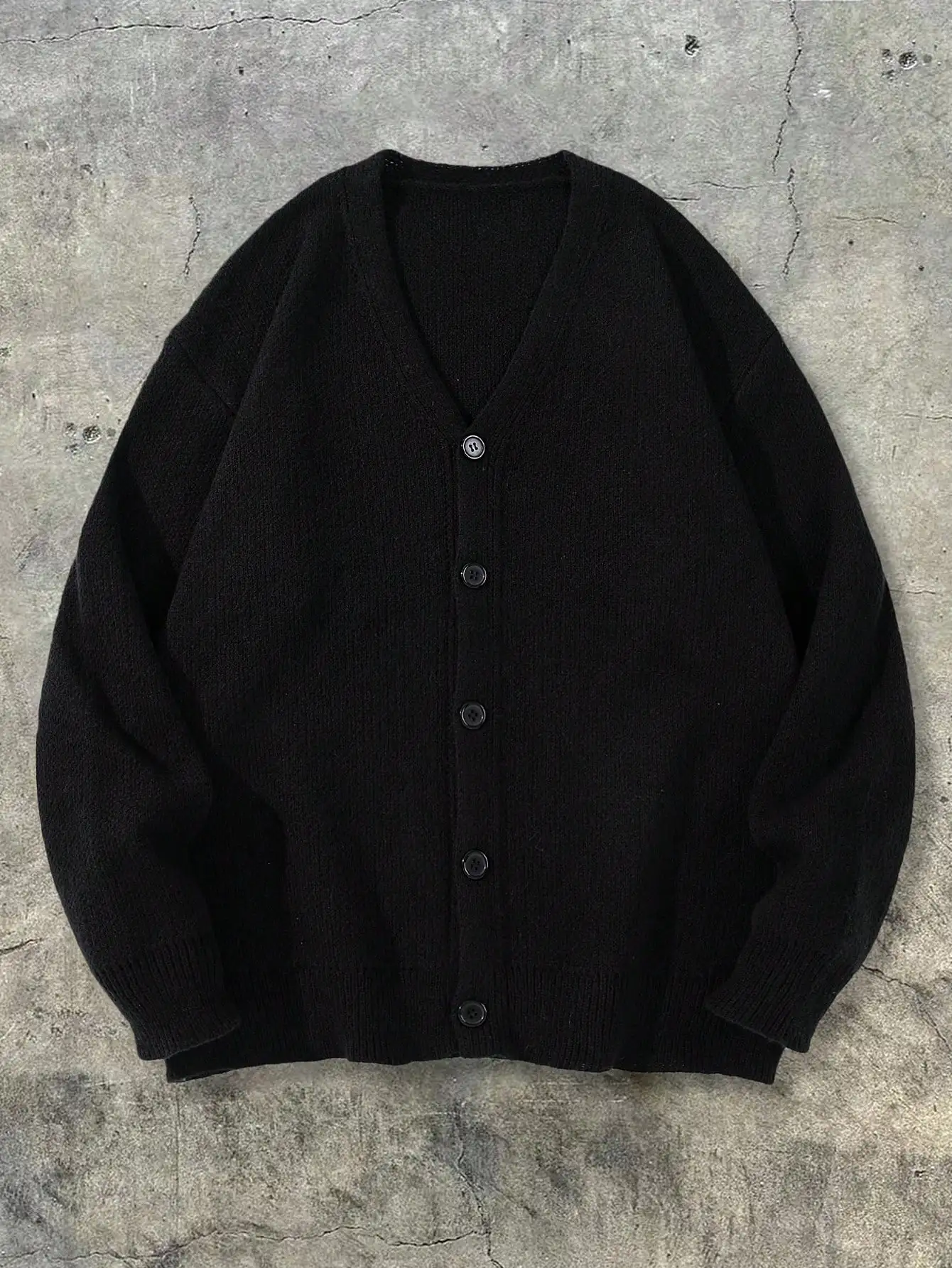 Autumn and Winter Solid Color Loose Comfortable Lazy Style Unisex Old Money Style Polo Shirt Retro Cardigan Long-Sleeve Knit Top