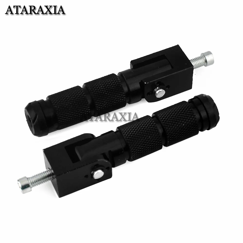 M8 Universal Motorcycle Motor Bike Folding Footrests Footpegs Foot Rests Pegs Rear Pedals Set CNC Aluminum Motorcycle Part