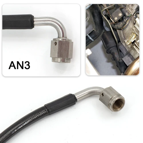 Imagen 2 del producto Línea de embrague inoxidable completa de cilindro maestro a esclavo de 1,5 m con ajuste An3 para 06-15 Honda Civic Si