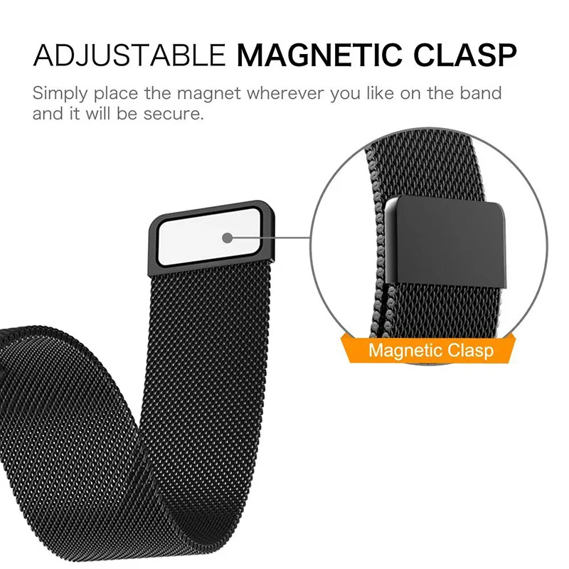 Magnetic Loop For Garmin Venu 2 Plus / Venu 2 2S Strap Metal mesh bracelet For Garmin Vivoactive 4 4s Full Cover Protective Case