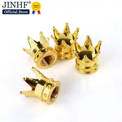 4PCS Gold Crown Shaped Tyre Wheel Stem Air Valve Caps Car Tire Valve Caps Auto Truck Motocycle Bike MTB Dust Dustproof Caps