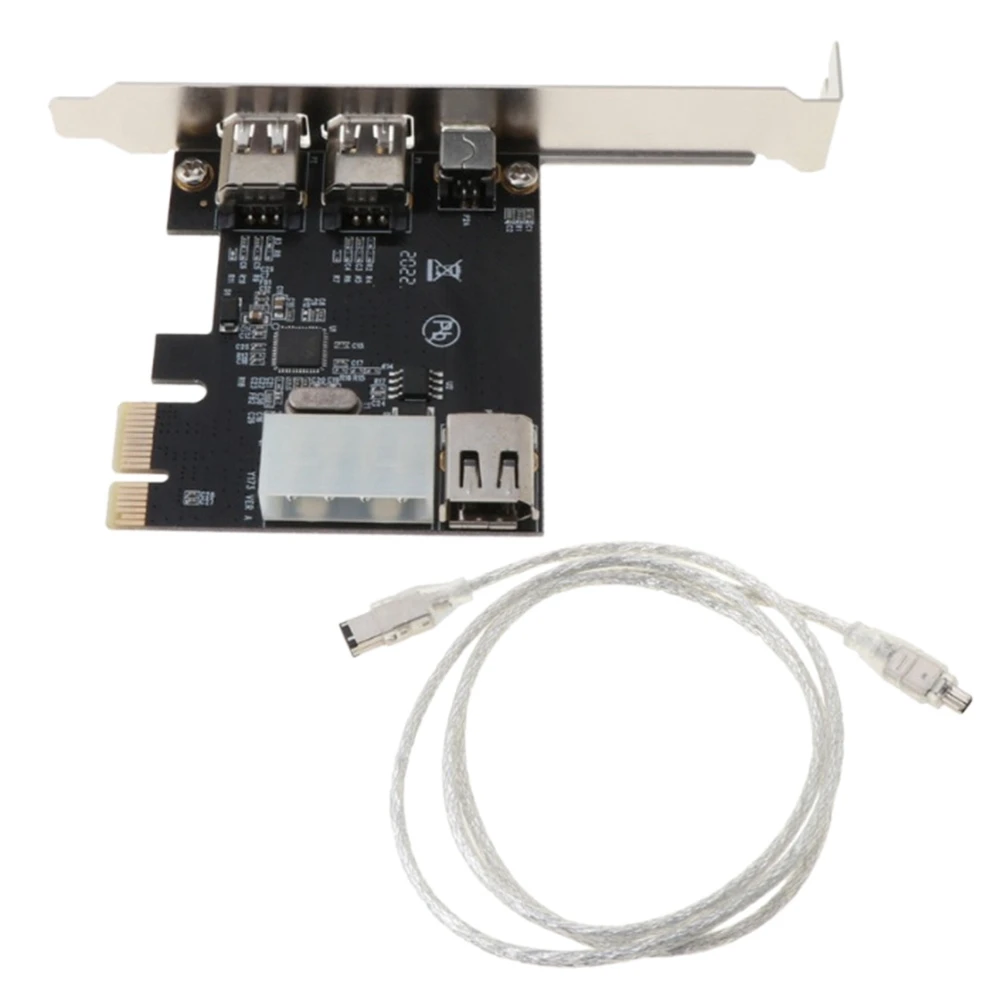 

PCI E 1X 1394 3 Port Firewire Card DV HD Video Capture Card with 1394A 6 Pin to 4 Pin IEEE1394A Interface for