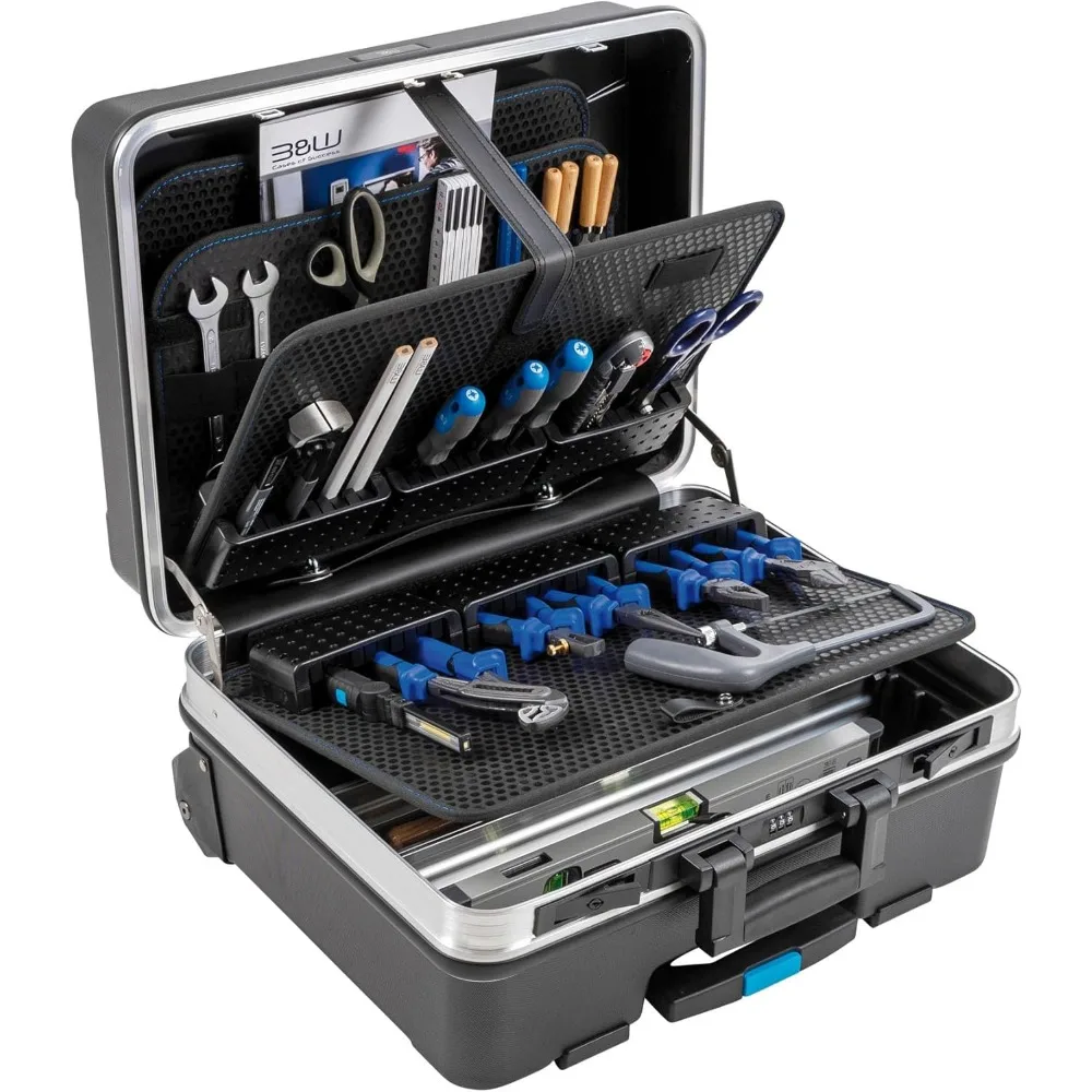 Valigetta per attrezzi mobile portatile con sistema di archiviazione modulare - Plastica ABS da 36 litri, dimensioni interne 48x37,5x20 cm, strumenti non inclusi