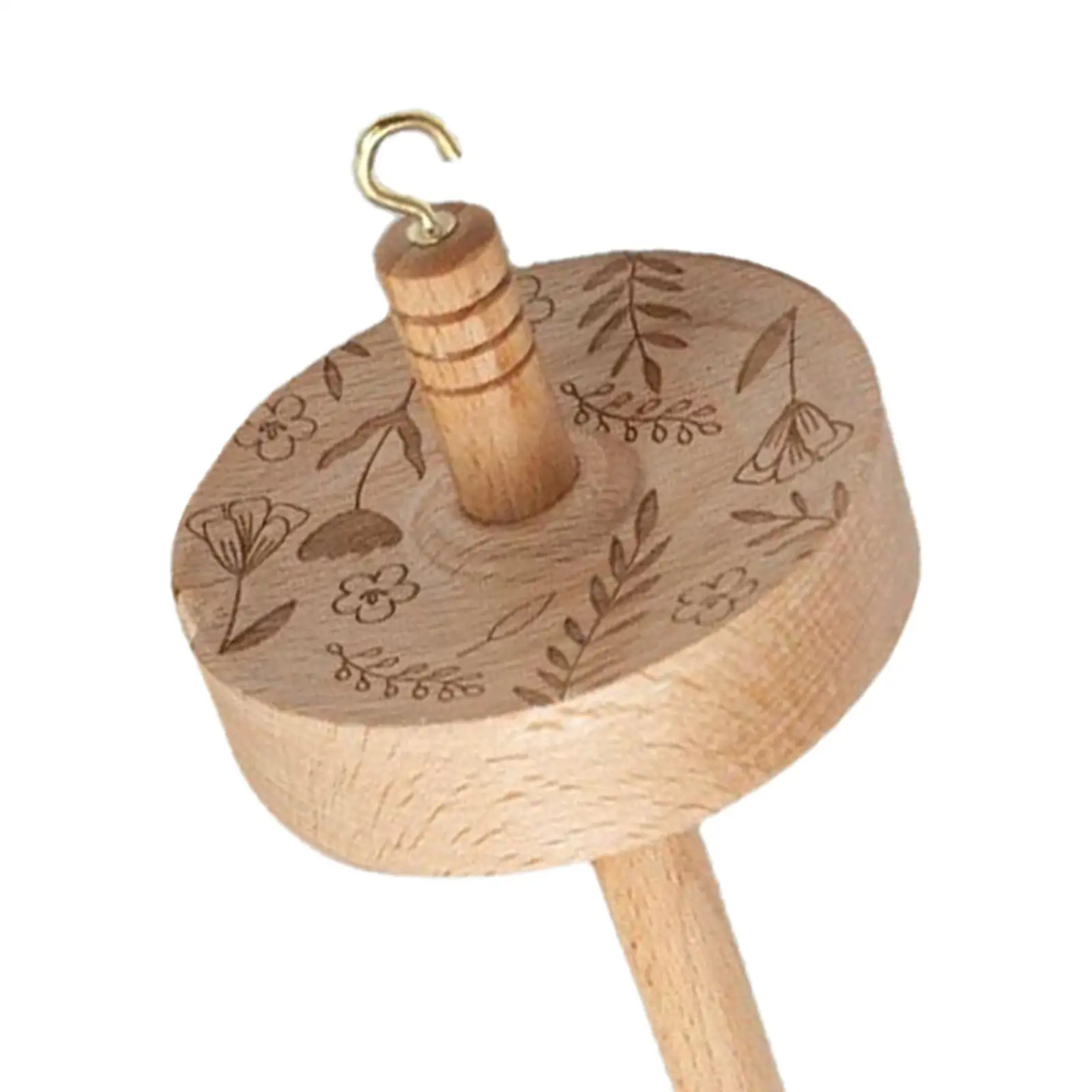 Top Whorl 12.80inch Portable Wheel Easy to Use Retro Style Sewing Crafts Drop Spindle for Knitted Crochet Pom Pom's Felting DIY view 3