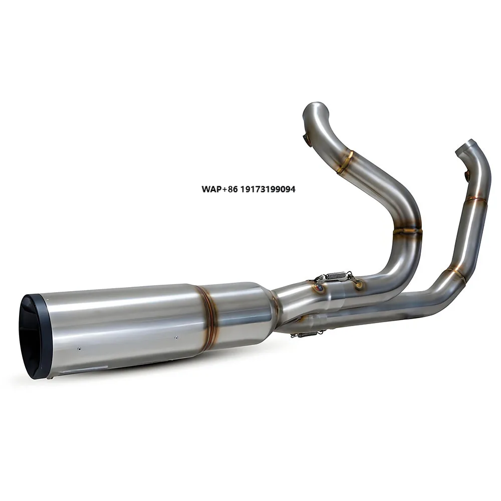 

304 Stainless Steel Motorcycle Exhaust System Slip-On Exhaust Pipes Mufflers Compatible for Touring 2017-2022