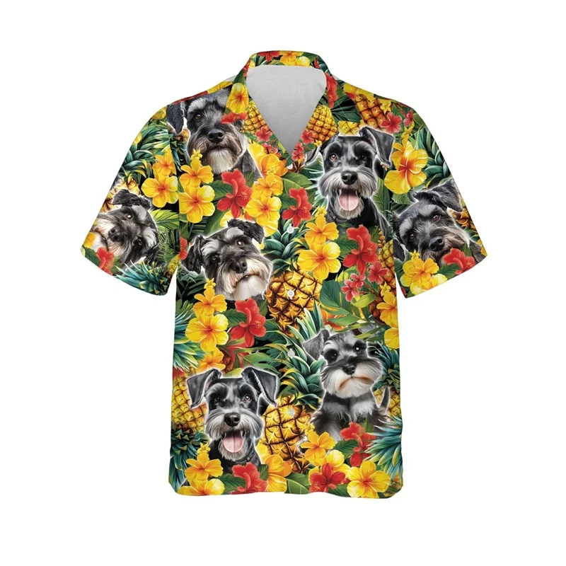 

Fashion Rottweiler Graphic Beach Shirt Hawaiian Animal Dog Shirts For Men Pet Beagle Short Sleeve Golden Retriever Blouses Tops