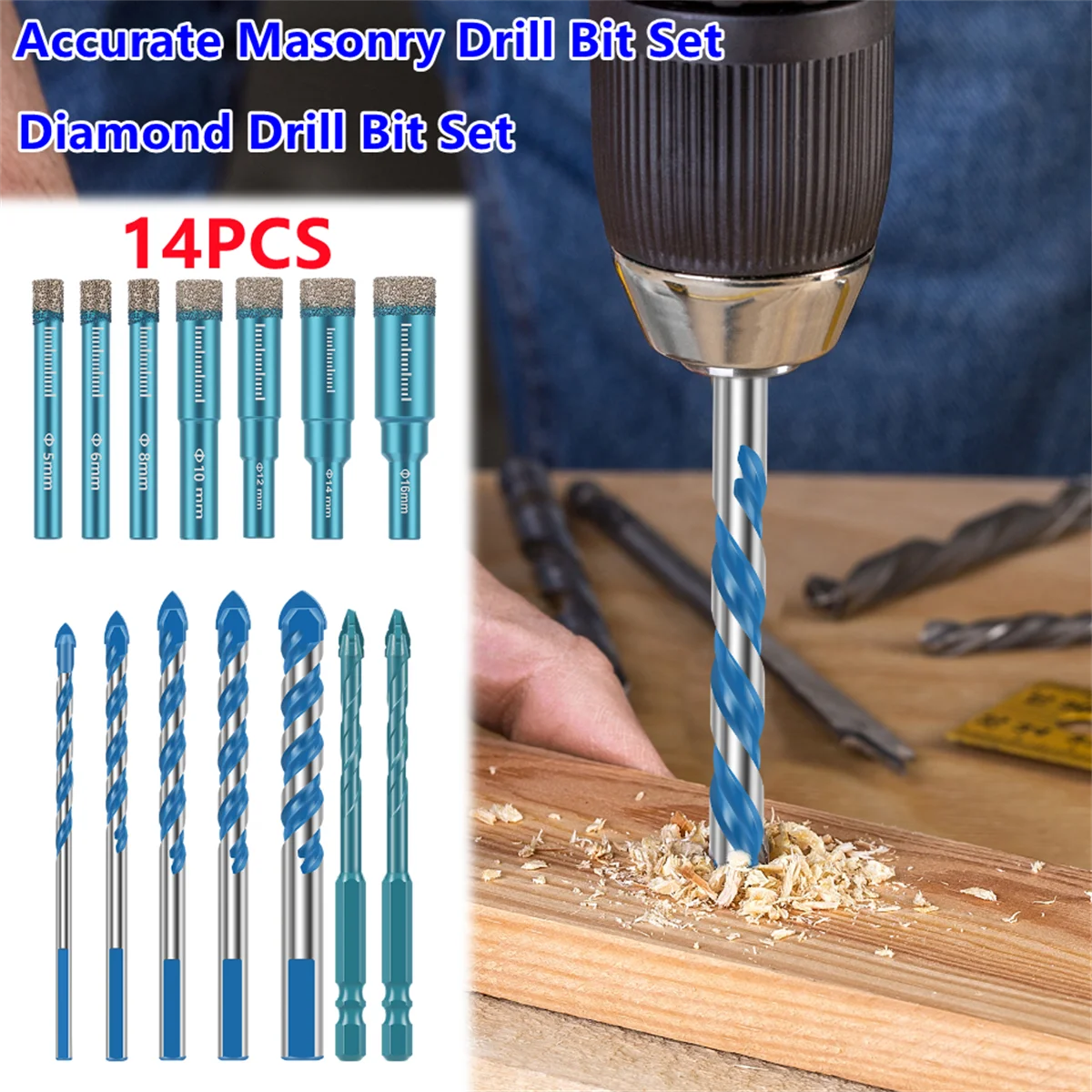 

14 шт., алмазная пайка, сухое сверло, фарфоровая чашечная пила, керамический мрамор, гранит, открывалка для плитки, кольцевая пила, резак с круглым хвостовиком