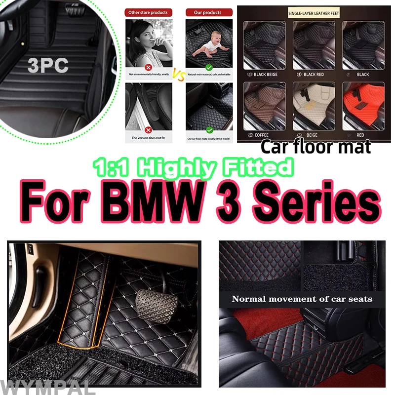 

Luxury Protective Car Floor Mats For BMW 3 Series MK5 E90 323i 325i 328i 2006~2011 Rugs Pad Leather Mat Carpets Car Accessories