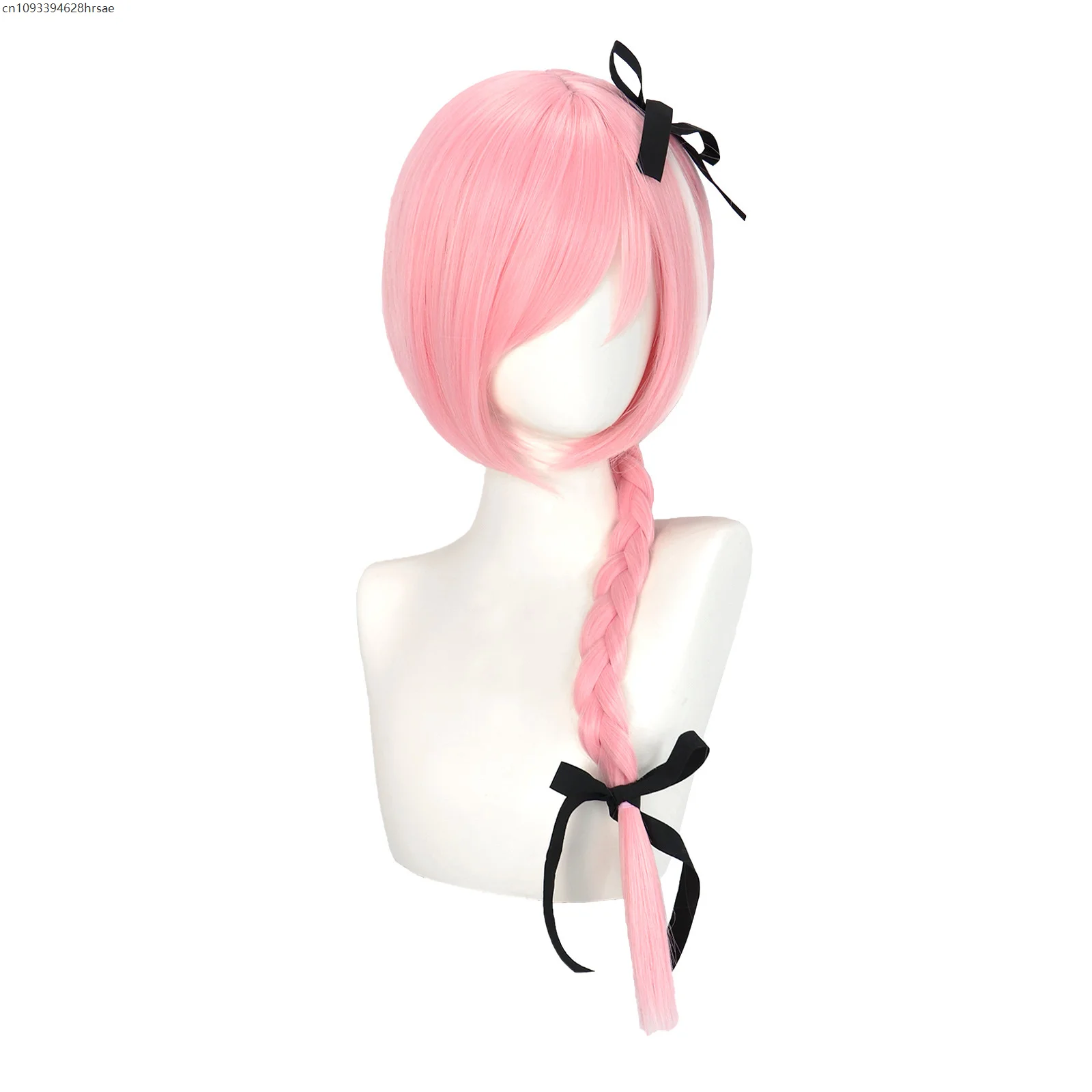 Nuove parrucche cosplay anime lunghe trecce rosa capelli sintetici parrucche da gioco per feste in costume di Halloween per le donne