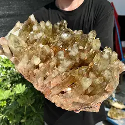 Natural Yellow Smoky QUARTZ Crystal Cluster Specimen Healing
