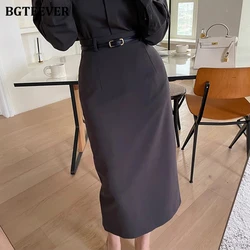 BGTEEVER Chic Stylish High Waist Female Slim Package Hip Skirts Spring Autumn Elegant Women Skinny Pencil Skirts OL Skirts