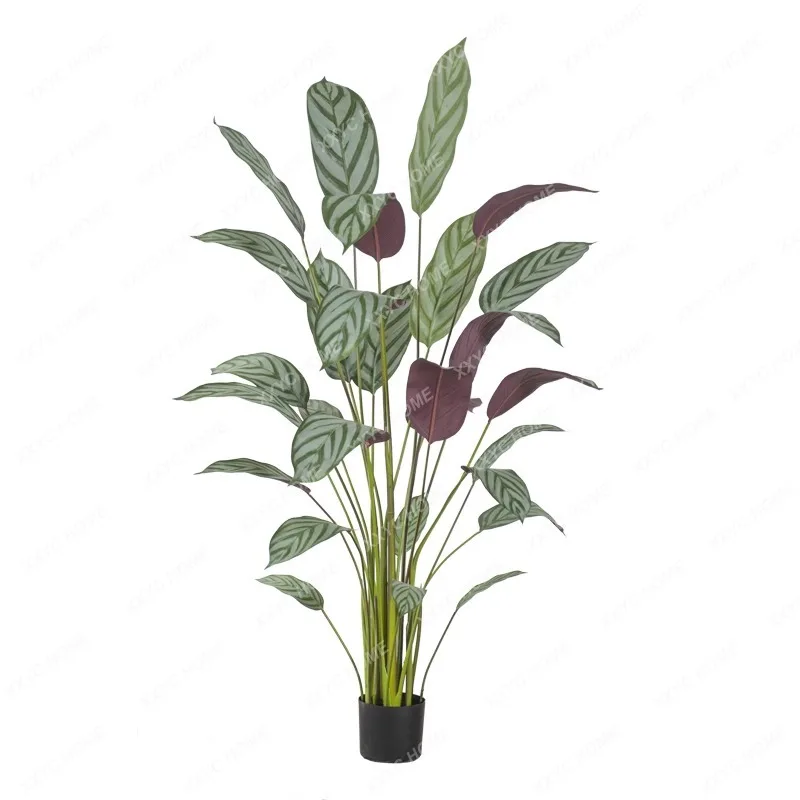 

Bionic Green Plant Simulation Plant Feiyu Arrowroot Fake Trees Potted Plant Floor-Standing Decorations Landscaping