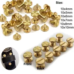 10pcs~5pcs Solids Brass Binding Chicago Screws Belt Screw Nail Stud Rivets for Photo Album Leather Craft Belt Wallet Fasteners