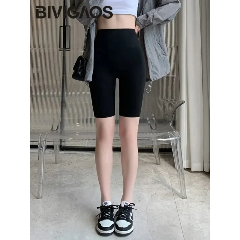 Summer High Waist Shark Shorts Women Slim Skinny Knee Length Sports Shorts Yoga fitness Seamless Stretchy Shark Short Leggings