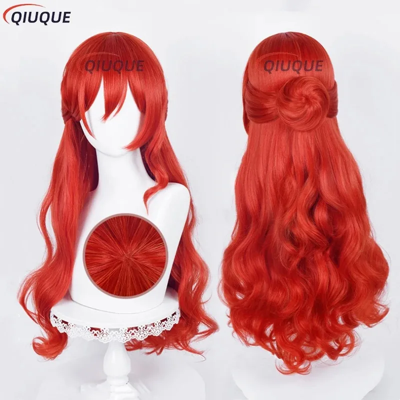 Traje com brincos de chapéu jogo honkai star rail peruca cosplay himeko sapatos feminino vestido conjunto role play outfit, jlj