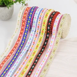 5Yards Flower Embroidered Lace Trim Ribbons 12mm Garment Trim Fabric Party DIY Handmade Sewing Craft Apparel Clothes Accessories