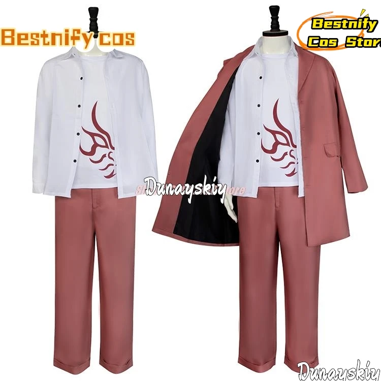 Anime Danganronpa Momota Cosplay Costumes Brick Red Tops Pants Outfit  Carnival Halloween ComiCon Uniform For Men Clok