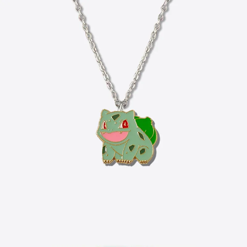 Anime Pokemon Pikachu Necklace Cartoon Figrues Pikachu Bulbasaur Children Toys Necklaces Pendant Kawaii Chain Birthday Gifts