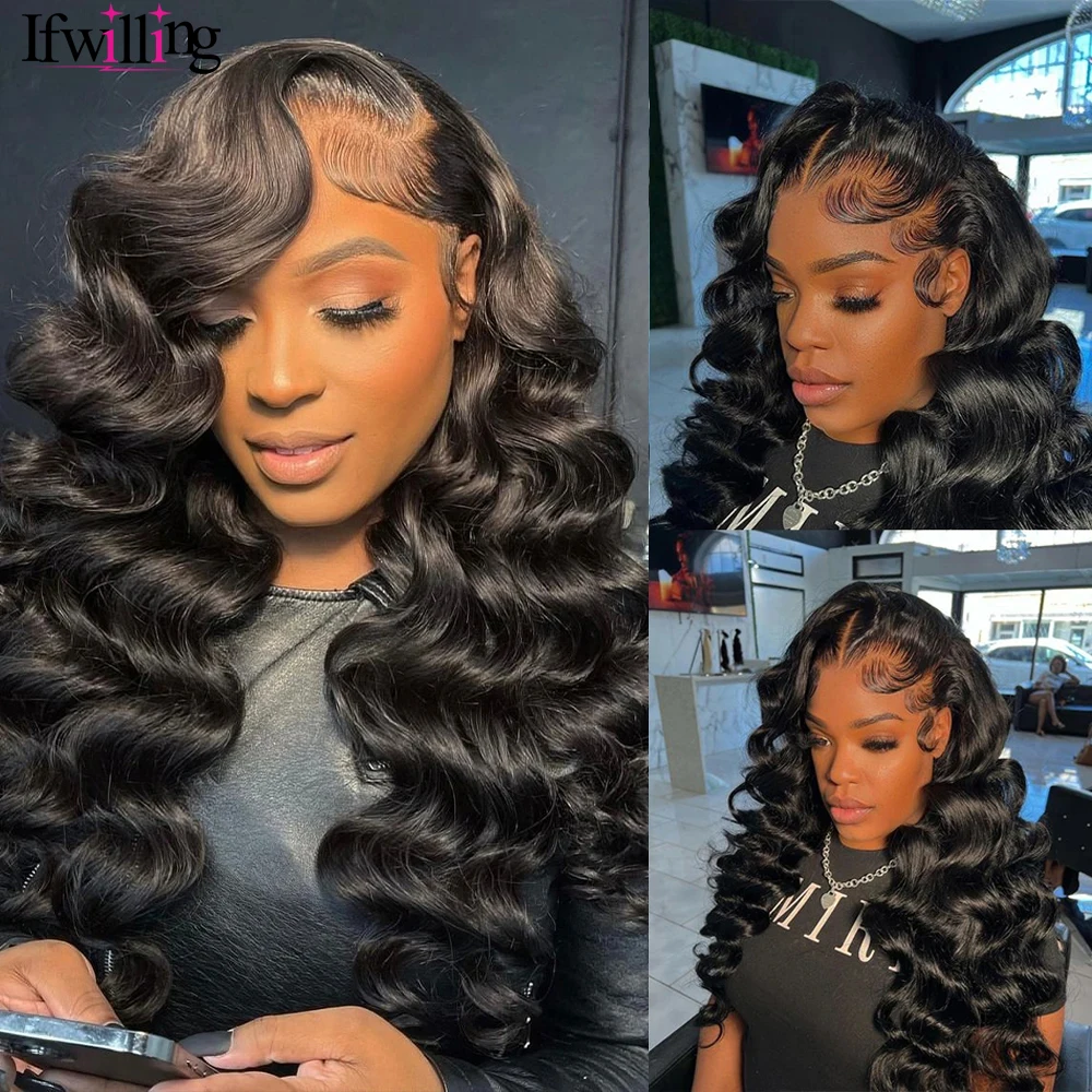 Loose Deep Wave Lace Frontal Wig, Lace Frontal peruca transparente, cabelo humano, Glueless pronto para usar, 5x5, 26 ", 28", 180 Densidade, 13x4