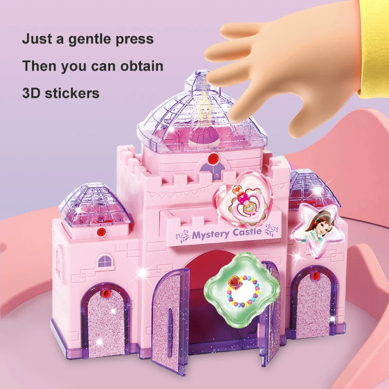 Wspaniały Magiczny Zamek z Zamkiem i Kluczami Naklejki 3D Maszyna DIY Tworzenie Naklejek Gra Odblokuj Ręcznie Robione Zabawki Prezent dla Dzieci