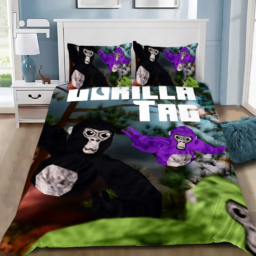 Image of Gorilla Bettbezug Kissenbezug Spiel Gorilla Tag Bettwäsche Set Erwachsene Junge Mädchen Schlafzimmer Dekoration Kinder Geschenk Einzel Doppel Größe