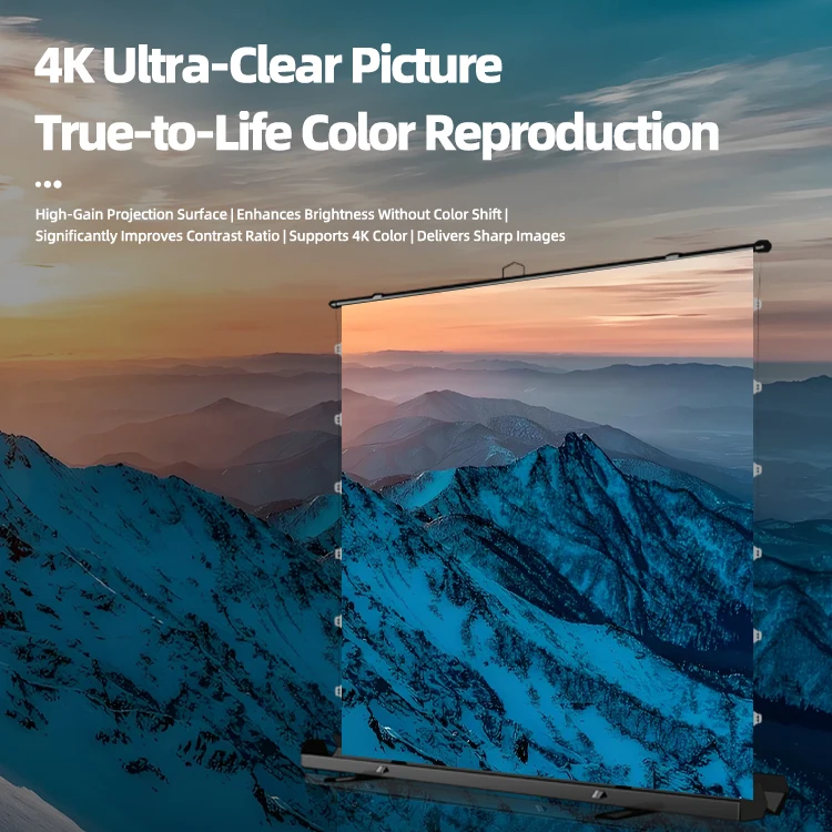 2026120-inch 4:3 Floor-standing Projection Screen, Portable, Anti-light Screen, Suitable for Office, Home and Outdoor Usepromote